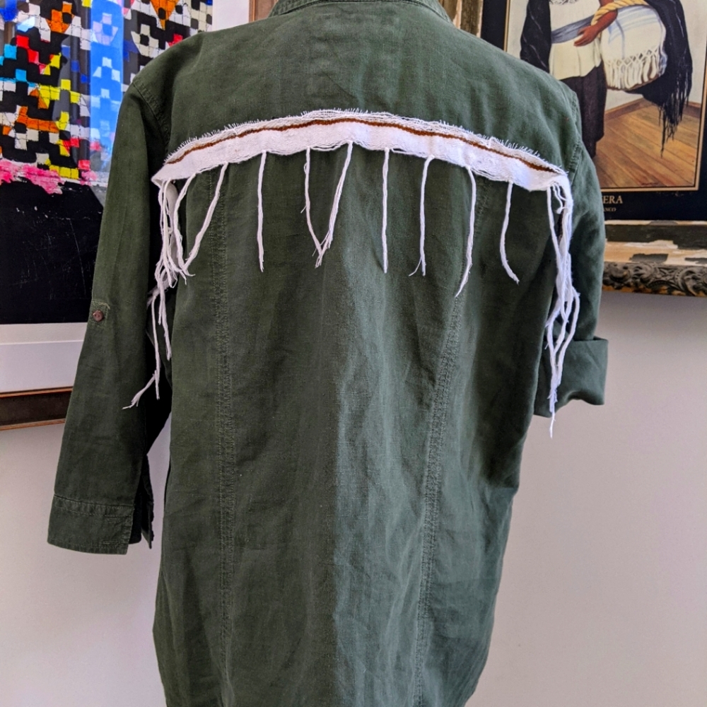 Upcycled Sanoma linen blend button down shirt